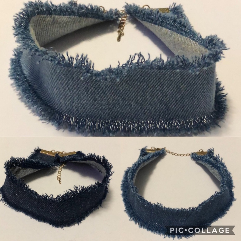 Thick Light, Dark, and Regular Denim Choker Set